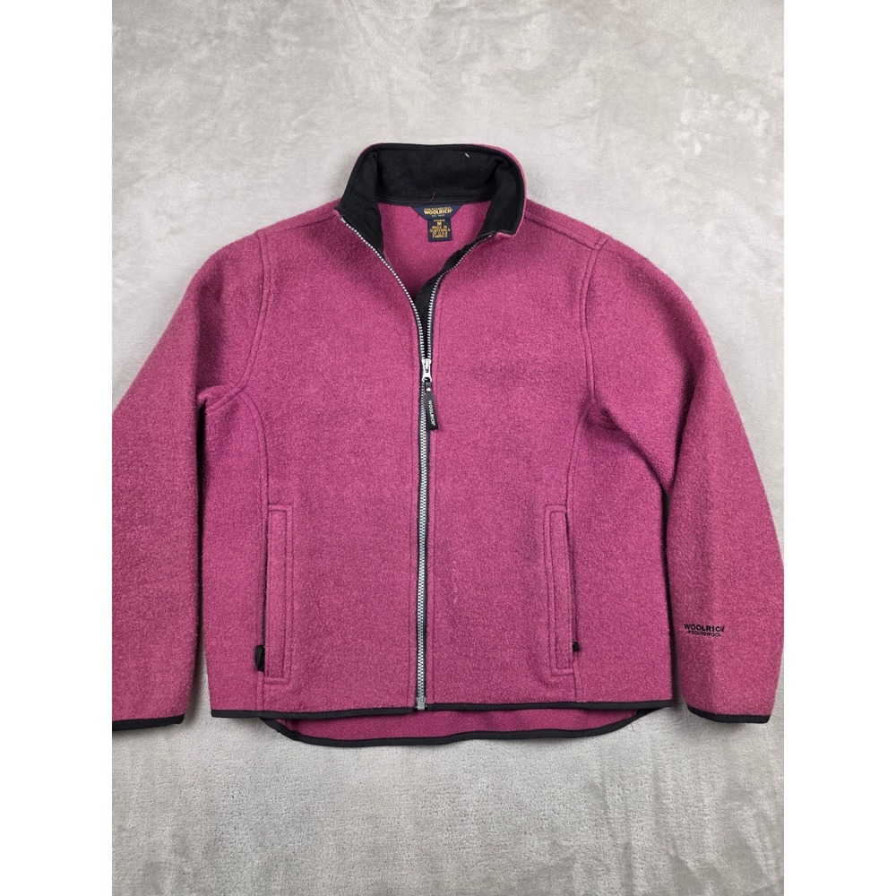 Vintage Woolrich‎ Technowool Full Zip Jacket Womens M Pink Fleece Outdoor